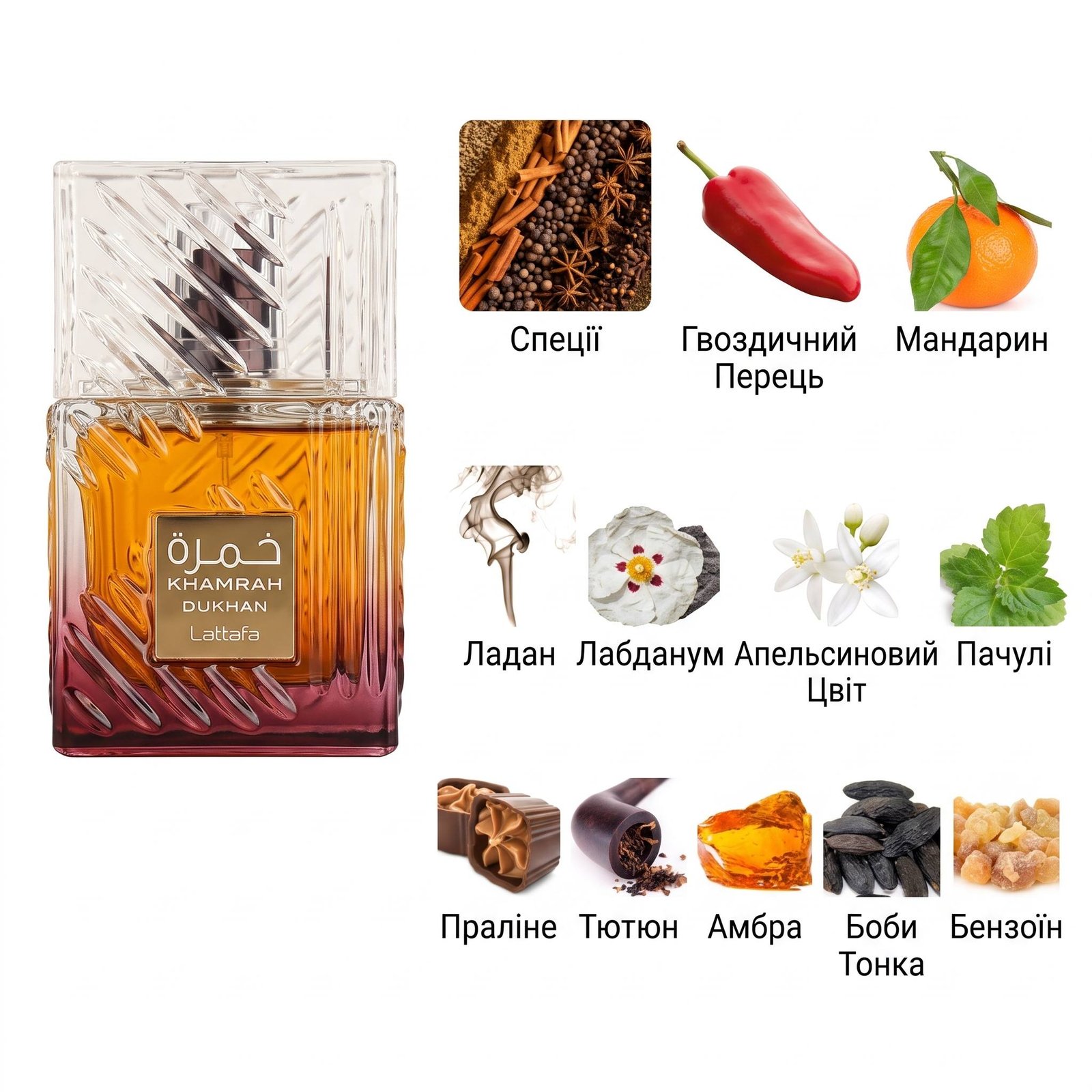 Lattafa Khamrah Dukhan 11 Lattafa Khamrah Dukhan (ЗАЛИШОК 17 мл) - Зображення 1